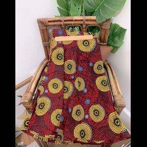 Red African Wrap Skirt